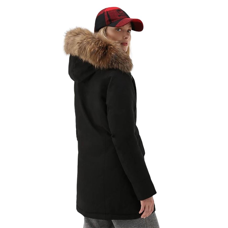 Arctic Parka in Ramar Cloth con pelliccia removibile da donna Woolrich | CFWWOU0538BLK